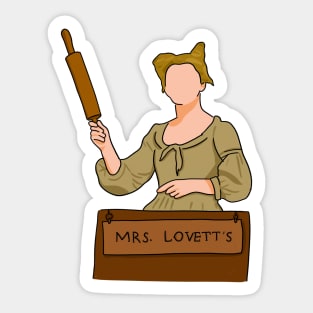 Mrs. Lovett With Rolling Pin (Sweeney Todd) Sticker